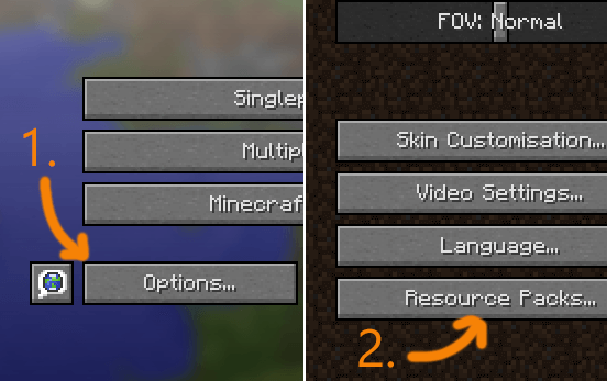 Steps in Menu Minecraft